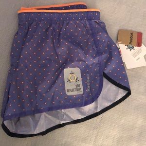 Reebok reflective purple shorts